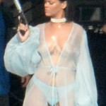 Rihanna Goes Braless In A Sheer Robe And Thong While Wielding A Gun On The Set Of Her New Music Video In Miami