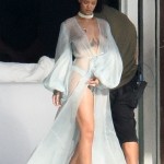 Rihanna Goes Braless In A Sheer Robe And Thong While Wielding A Gun On The Set Of Her New Music Video In Miami