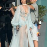 Rihanna Goes Braless In A Sheer Robe And Thong While Wielding A Gun On The Set Of Her New Music Video In Miami