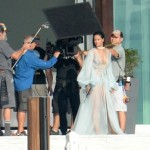 Rihanna Goes Braless In A Sheer Robe And Thong While Wielding A Gun On The Set Of Her New Music Video In Miami