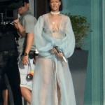 Rihanna Goes Braless In A Sheer Robe And Thong While Wielding A Gun On The Set Of Her New Music Video In Miami