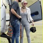 Liam Hemsowrth And Miley Cyrus Arrive Into Brisbane