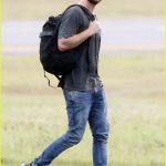 Liam Hemsowrth And Miley Cyrus Arrive Into Brisbane