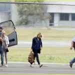 Liam Hemsowrth And Miley Cyrus Arrive Into Brisbane