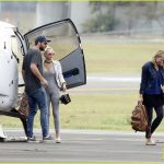 Liam Hemsowrth And Miley Cyrus Arrive Into Brisbane