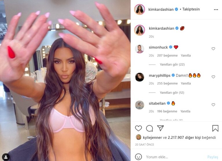 Kim Kardashian’ın  iç çamaşırıyla pozu olay oldu