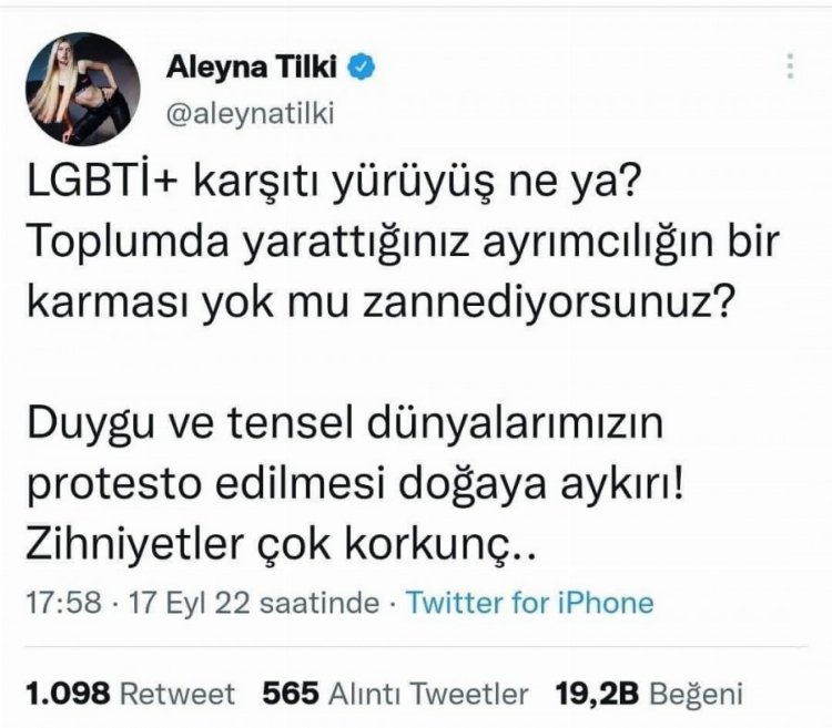 LGBTİ karşıtı yürüyüşe tepki gösteren Aleyna Tilki'nin Çorum'daki konseri iptal edildi